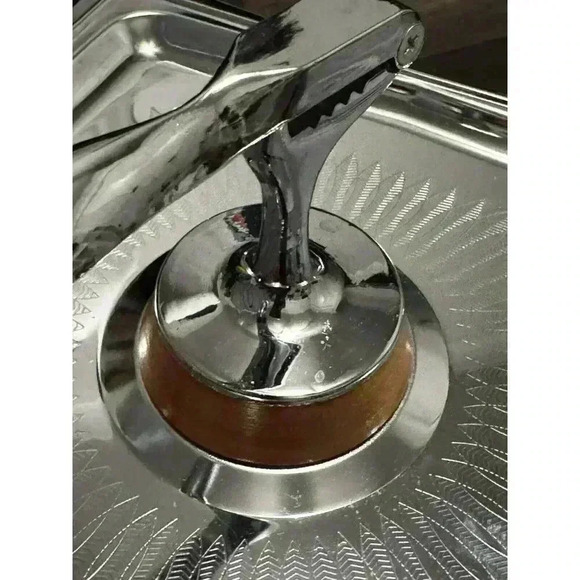 Vintage MCM Hellerware Nutcracker Chromium Wood Tray No. 2040 Family Traditions - Picture 8 of 13